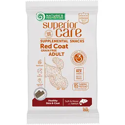 ласощі для собак Nature's Protection Superior Care Red Coat Healthy Skin & Coat з лососем 160г