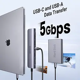 USB-концентратор UGREEN USB C, багатофункціональний USB-концентратор Revodok 7-в-1 для ноутбуків, 4K HDMI на USB-C, 100 Вт PD - мініатюра 2