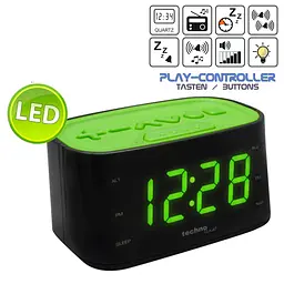 Годинник настільний з радіо Technoline WT465 Black/Green (WT465 grun) - мініатюра 5