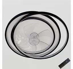 Стельова LED-люстра-вентилятор Artlight WG5088A BK+WH, біла з чорною окантовкою, 70 Вт, від 10-18 м² - мініатюра 3