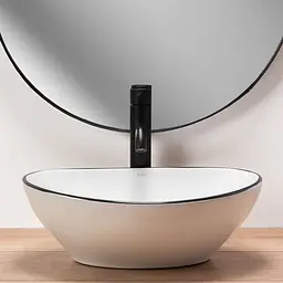 Умивальник Rea Sofia 34,5x41 black edge (REA-U3217) - мініатюра 3