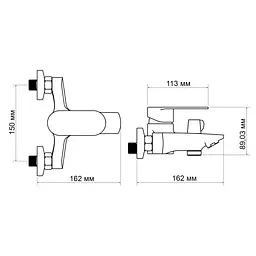 Змішувач для ванни Lidz Tani 0061 (з душовим гарнітуром) (k40) LDTAN0061CRM44963 Chrome - мініатюра 2