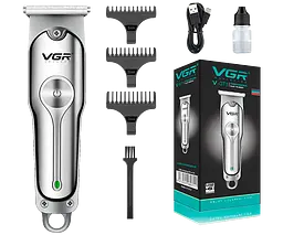 Машинка для стрижки волосся, вусів та бороди VGR V-071 бездротова з USB зарядкою 5W срібляста (24322-V-071_277) - мініатюра 5