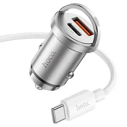 Автозарядний адаптер HOCO NZ10 45 W набір із кабелем usb-c - usb-c сріблястий - мініатюра 4