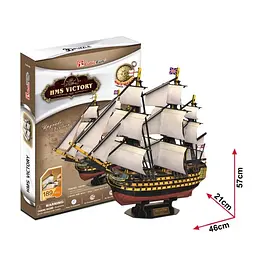 Пазл 3D CubicFun HMS Victory, 189 елементів (T4019h) - мініатюра 3
