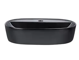 Комплект Qtap Scorpio: Раковина накладна овальна 500x380x120 мм Matt Black + Донний клапан PU03 (QT142202MBMBN47312) - мініатюра 3