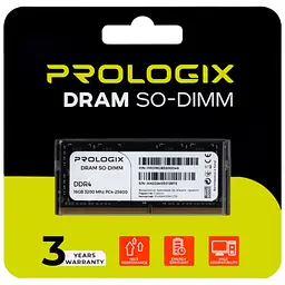 Модуль пам'яті для ноутбука SoDIMM DDR4 16GB 3200 MHz Prologix (PRO16GB3200D4S) - мініатюра 4