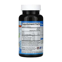 Омега-3 риб'ячий жир Carlson Kids Chewable DHA для дітей для серця, мозку та зору 60 софтгелів - мініатюра 2