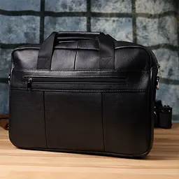 Діловий портфель для чоловіків із натуральної шкіри Vintage 23039 чорний - мініатюра 10