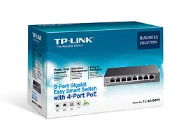 Комутатор TL-SG108PE 8xGE (4xPoE), 65.2Вт, WebSmart TP-Link teh0018094 - мініатюра 6