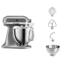 Кухонна машина KitchenAid Artisan 4,8 л 5KSM185PSEMS з відкидним блоком срібний медальйон - мініатюра 2