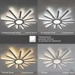 Смарт люстра керована світлодіодна TERESA R 70 Вт 550x50 мм Бiла ESLLSE - мініатюра 2