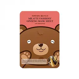 Маска тканинна для обличчя Milatte Fashiony Ginseng Mask з екстрактом женьшеню