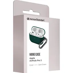 Чохол ArmorStandart Hang Case для Apple AirPods Pro 3 Dark Green (ARM88272) [149493] - мініатюра 3