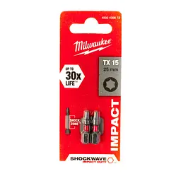 Біта SHOCKWAVE MILWAUKEE, TX15, 25мм, (2 шт) - мініатюра 2