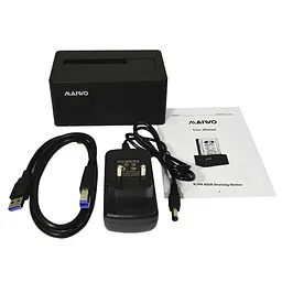 Зовнішня кишеня Maiwo для HDD 2,5"/3,5" SATA через USB3.0 безвинтов. крепление пластик черн. (K308P) - мініатюра 7