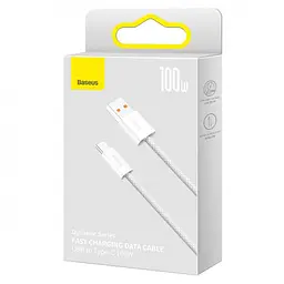 Кабель Baseus Dynamic Series Fast Charging Data Cable USB to Type-C 100W 1m White - мініатюра 3