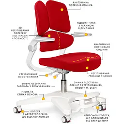 Дитяче крісло Mealux Trident Red (арт.Y-617 KR) - мініатюра 2