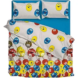 Комплект постільної білизни OldBro friends M&M, бязь Arabeska, двуспальний  Євро 240×220 см