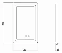Дзеркало Qtap Mideya (DC-F911) 500х800 QT2078F911W - мініатюра 9