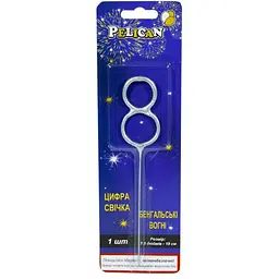 Бенгальська свічка-цифра "8" Pelican 860028 Срібло (2000990576842)