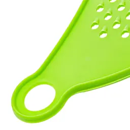 Плоска терка-друшляк двухстороннняя пластикова 30 см, Kitchette Салатовий 82645 - мініатюра 6