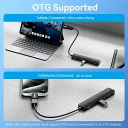 Концентратор Vention USB to 4xUSB 3.2 Gen2 + USB-C 10Gbps 0.15m black (CHOBB) - мініатюра 7