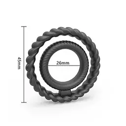 Ерекційне кільце подвійне силіконове Dorcel Dual Ring для затримки Чорний - мініатюра 7