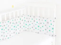 Бортики в дитяче ліжечко Cosas Mint Starfalls 30 х 180 см (WeltBed_Starsfall_MintGrey) - мініатюра 2