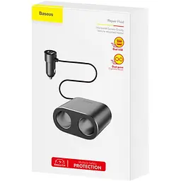 Автомобільний зарядний пристрій Baseus High Efficiency + Two Cigarette Lighter 2USB 3.1A CRDYQ-01 Black