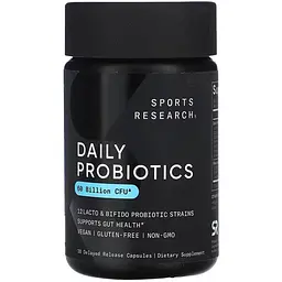 Комплекс пробіотиків Sport Research Daily Probiotics with Prebiotics 60 Billion CFU 30 веганських капсул