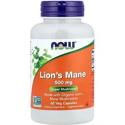 Амінокислота Now Lion's Mane 500 mg, 60 вегакапсул vit0003848
