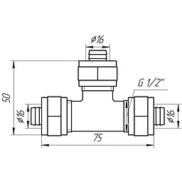 Трійник проміжний APE 731 L 16x16x16 000000854 - мініатюра 3