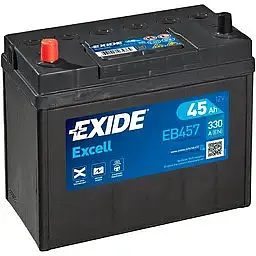 Автомобільний акумулятор EXIDE Excell 6СТ-45Ah Аз ASIA 330A (EN) EB457 - мініатюра 2