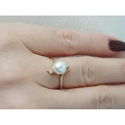 Золоте кільце Гаразд з діамантами і перлами. 3022230 17 - мініатюра 2