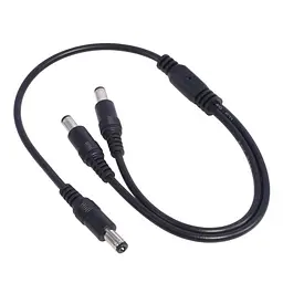 Розгалужувач живлення 0,4м DC12V 5.5*2.1мм тато-2*тато для ip-камери, роутера, медіаконвертера, безперебійника 40см (чорний) - мініатюра 3