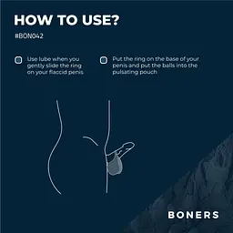 Ерекційне кільце Boners Stimulating Ball Pouch, 3.8 см (синій) - мініатюра 12
