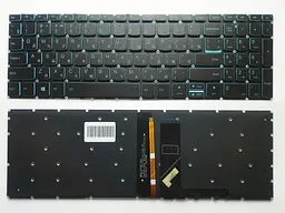 Клавіатура для ноутбуків Lenovo IdeaPad 320-15, 330-15, S145-15 Series сіра без рамки з підсвічуванням синя RU/US