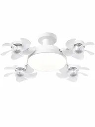 Стельова LED люстра-вентилятор 60 Вт E27 50 см з пультом біла (49676074)