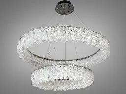 Підвісна люстра Diasha 505-800+500CH LED двоярусна кругла люстра з кристалами, діаметр 80 см, висота до 105 см - мініатюра 4