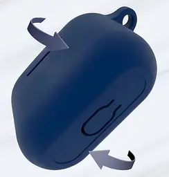 Чохол-накладка DK Silicone Candy Friendly з карабіном для Xiaomi QCY T10/T10 Pro/T11 (dark blue) - мініатюра 3