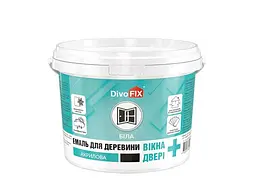 Емаль акрилова DIVOFIX бiлий 2.5кг по деревині для вікон та дверей