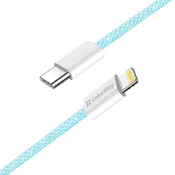 Дата кабель USB-C to Lightning 1.0m 27W blue ColorWay (CW-CBPDCL061-BL) - мініатюра 5
