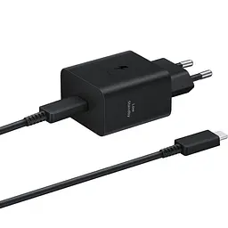 Мережевий зарядний пристрій Samsung Black, 45W + кабель USB Type-C (EP-T4511XBEGEU) - мініатюра 4