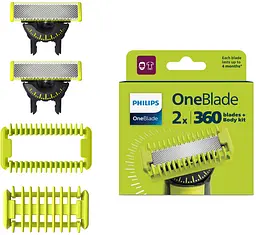 Змінні леза та насадки для тіла Philips OneBlade 360 QP624/50, 2 шт. - мініатюра 2