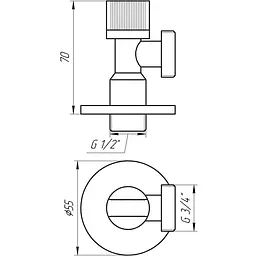Кран кульовий кутовий Solomon 1/2″х3/4″ A7032 000009201 - мініатюра 3