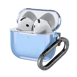 Чохол для навушників Apple AirPods 4, синій, Air, термополіуретан (TPU), протиударний, захист від подряпин, пилу і ударів, футляр з карабіном для кріплення, точні вирізи для доступу до роз"ємів, ArmorStandart (ARM82615) - мініатюра 2