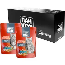 Вологий корм для кішок Пан Кот риба в соусі 100 г (4820111141043) - мініатюра 3