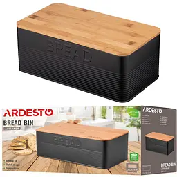 Хлібниця Ardesto Midori з бамбуковою кришкою 33х18х12 см чорна (AR0912BB) - мініатюра 7