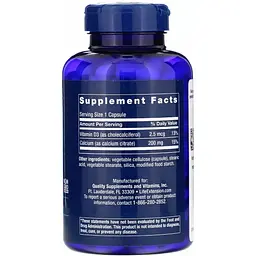 Цитрат кальцію Life Extension Calcium Citrate з вітаміном D 200 капсул - мініатюра 2